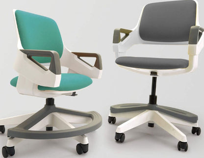 Office Chair Oswestry | size: Width: 64cm, Height: 76-93cm, Depth: 64cm | color: Blue | image: 4 | variant: 1001224