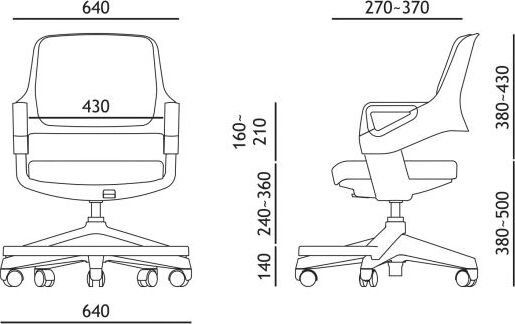 Office Chair Oswestry | size: Width: 64cm, Height: 93cm, Depth: 64cm | color: Red | image: 5 | variant: 1001228