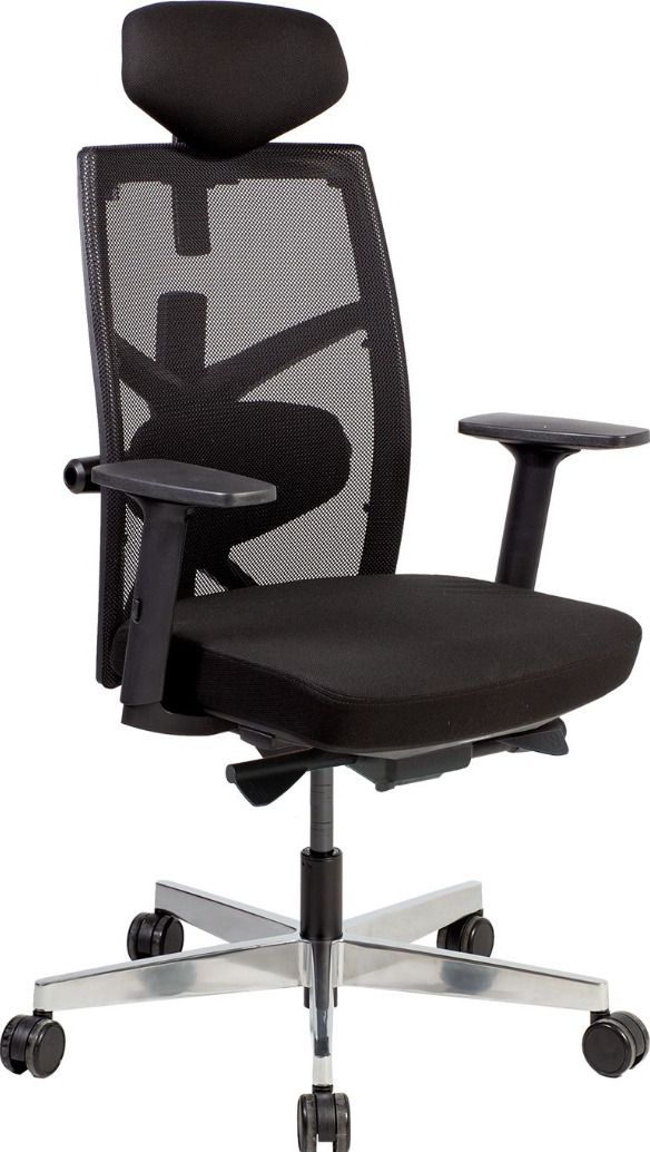 Office Chair Pembroke | size: Width: 70cm, Height: 111-128cm, Depth: 49cm | color: Black | image: 1 | variant: 1001257