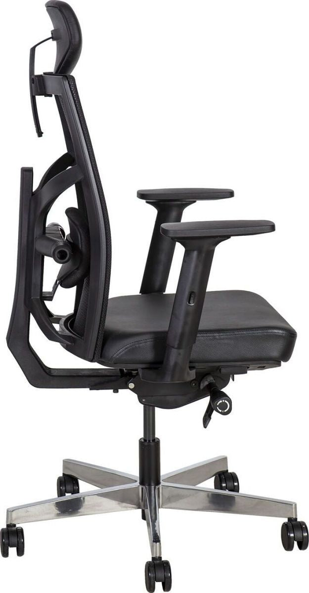 Office Chair Pembroke | size: Width: 70cm, Height: 111-128cm, Depth: 49cm | color: Black | image: 2 | variant: 1005927