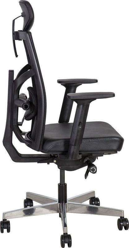 Office Chair Pembroke | size: Width: 70cm, Height: 111-128cm, Depth: 49cm | color: Black | image: 2 | variant: 1005927