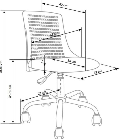 Office Chair Pure | size: Width: 43cm, Height: 89cm, Depth: 42cm | color: Pink | image: 7 | variant: 1005179