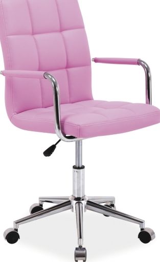 Office Chair Q-022 | size: Width: 51cm, Height: 87-97cm, Depth: 40cm | color: Pink | image: 1 | variant: 1005398