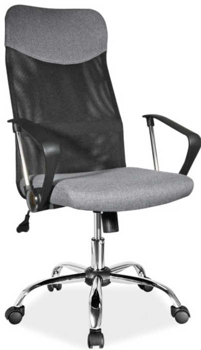 Office Chair Q-025 | size: Width: 62cm, Height: 107-116cm, Depth: 50cm | color: Gray | image: 1 | variant: 1005410