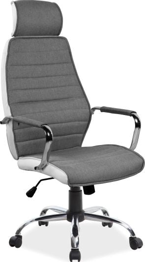 Office Chair Q-035 | size: Width: 59cm, Height: 121-131cm, Depth: 52cm | color: Gray | image: 1 | variant: 1011506