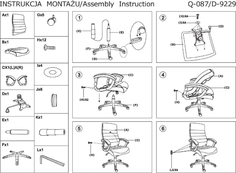 Office Chair Q-087 | size: Width: 66cm, Height: 115cm, Depth: 50cm | color: Gray | image: 5 | variant: 1005420