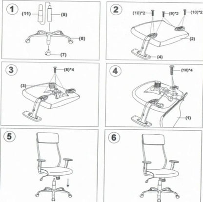 Office Chair Q-211 | size: Width: 65cm, Height: 115-124cm, Depth: 51cm | color: Black | image: 4 | variant: 1011519