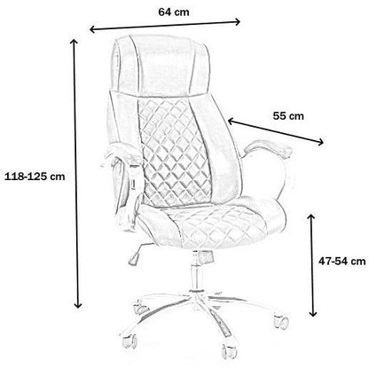 Office Chair Q-557 | size: Width: 64cm, Height: 118-126cm, Depth: 55cm | color: Brown | image: 4 | variant: 1011510