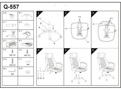 Office Chair Q-557 | size: Width: 64cm, Height: 118-126cm, Depth: 55cm | color: Brown | image: 5 | variant: 1011510