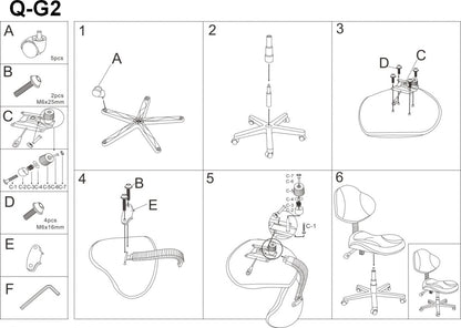 Office Chair Q-G2 | size: Width: 48cm, Height: 80-92cm, Depth: 41cm | color: Grey/Pink | image: 2 | variant: 1005438