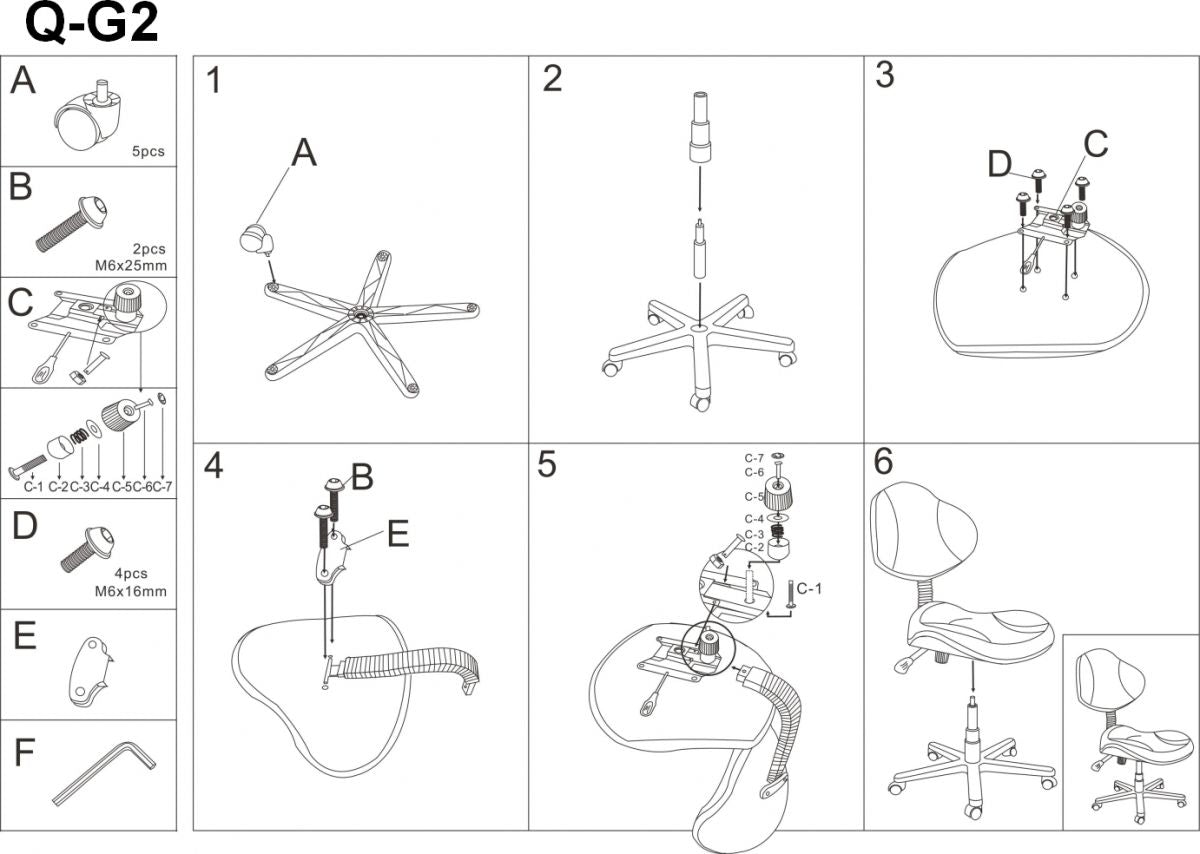 Office Chair Q-G2 | size: Width: 48cm, Height: 80-92cm, Depth: 41cm | color: Pink | image: 2 | variant: 1005437