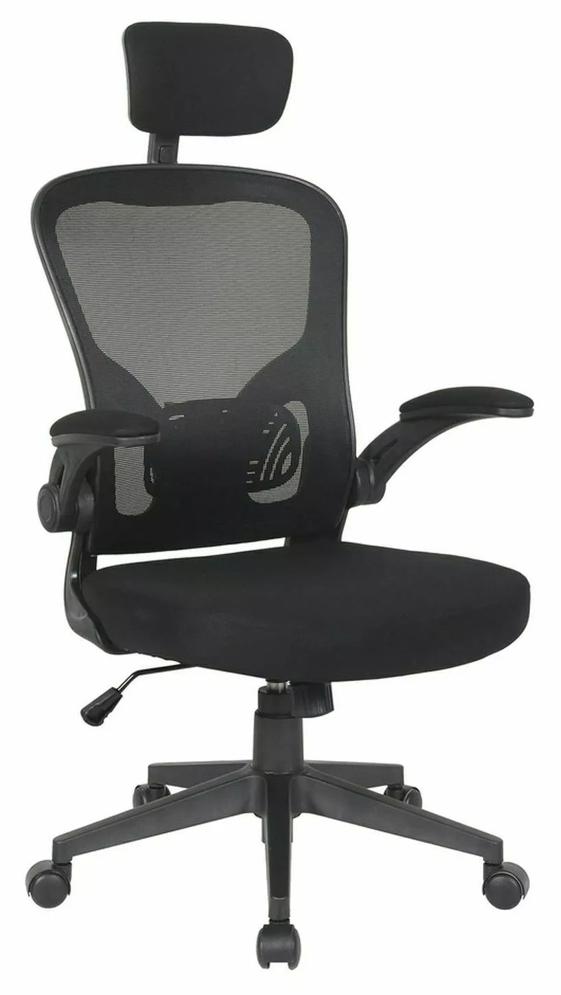 Office Chair Q060 | size: Width: 66cm, Height: 126cm, Depth: 50cm | color: Black | image: 0 | variant: 1017836