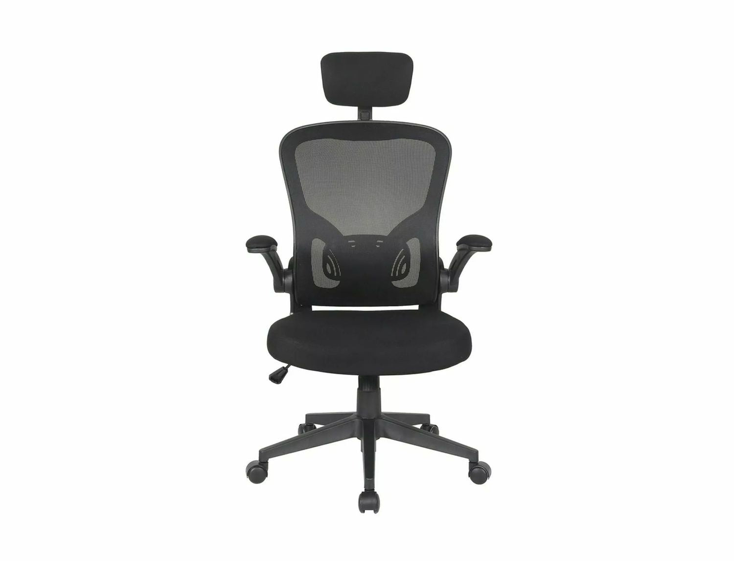 Office Chair Q060 | size: Width: 66cm, Height: 126cm, Depth: 50cm | color: Black | image: 2 | variant: 1017836