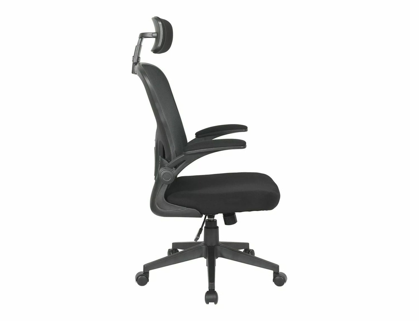 Office Chair Q060 | size: Width: 66cm, Height: 126cm, Depth: 50cm | color: Black | image: 3 | variant: 1017836