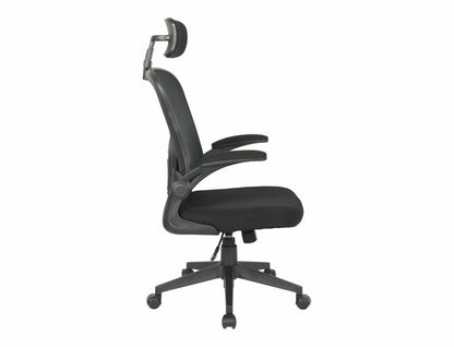 Office Chair Q060 | size: Width: 66cm, Height: 126cm, Depth: 50cm | color: Black | image: 3 | variant: 1017836