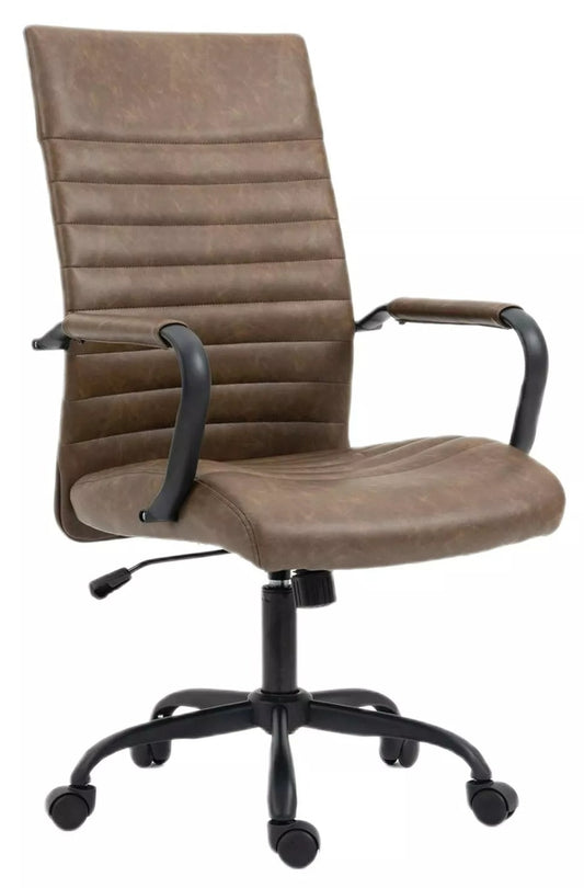 Office Chair Q306 | size: Width: 68cm, Height: 116cm, Depth: 51cm | color: Brown | image: 0 | variant: 1005445