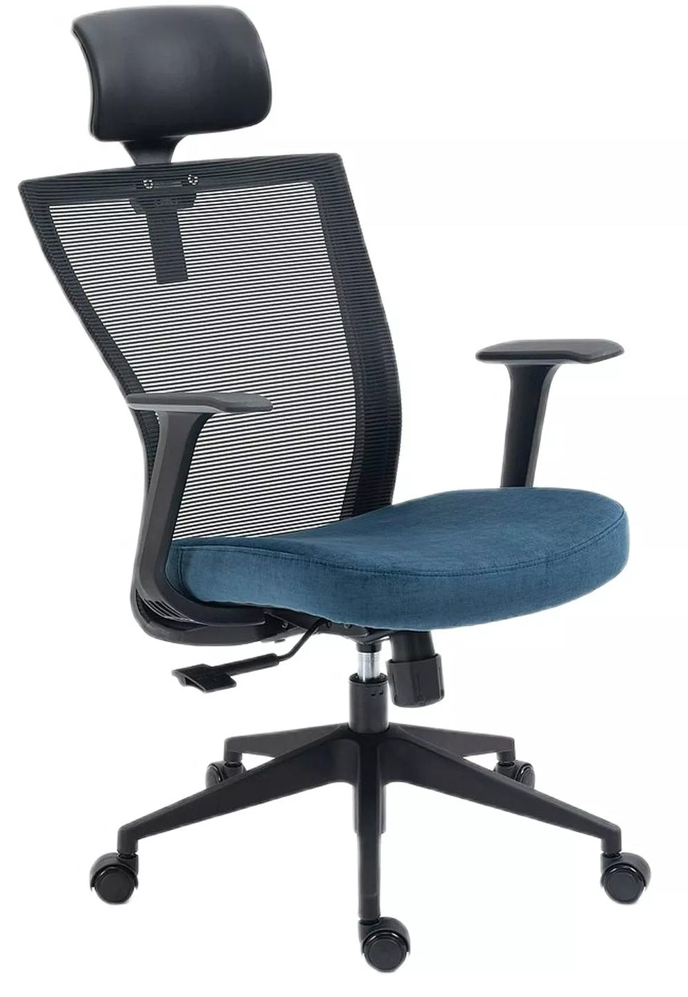 Office Chair Q328H | size: Width: 59cm, Height: 109cm, Depth: 48cm | color: Black/Blue | image: 0 | variant: 1005453