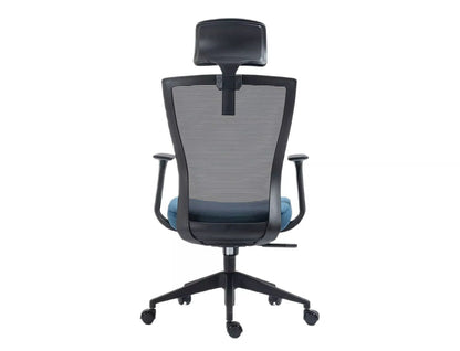 Office Chair Q328H | size: Width: 59cm, Height: 109cm, Depth: 48cm | color: Black/Blue | image: 2 | variant: 1005453