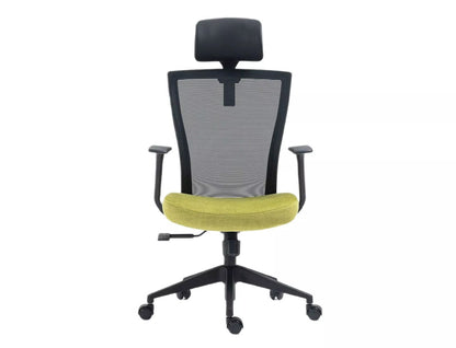 Office Chair Q328H | size: Width: 59cm, Height: 109cm, Depth: 48cm | color: Black/Green | image: 3 | variant: 1005456