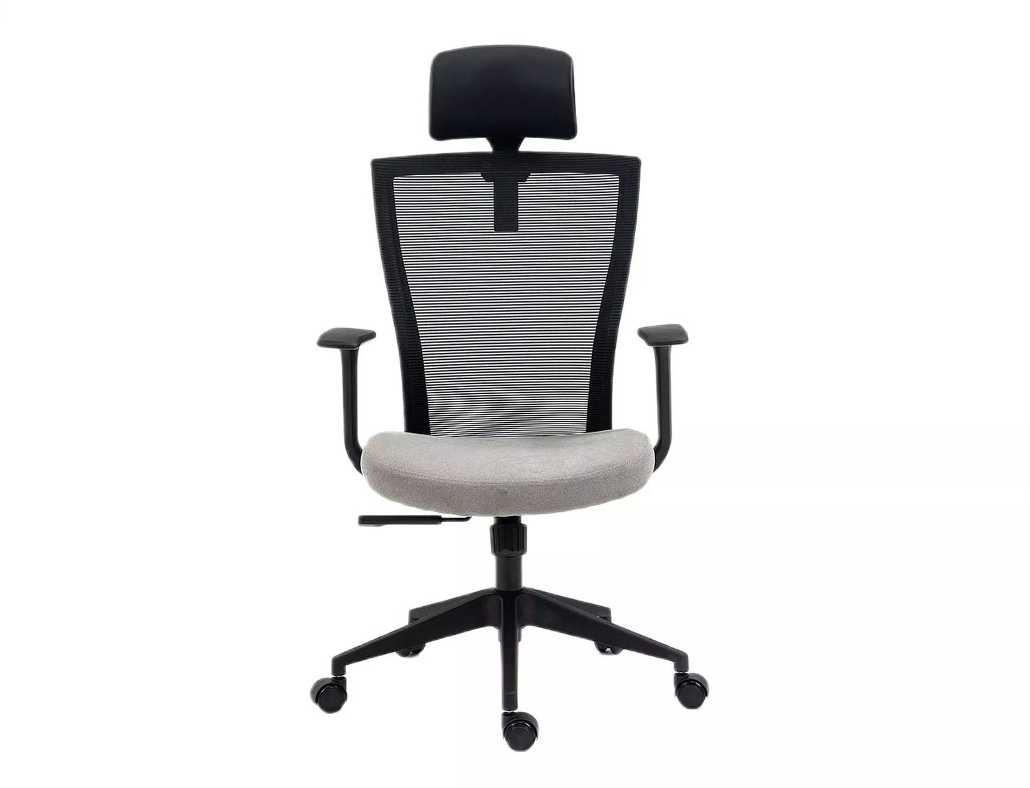 Office Chair Q328H | size: Width: 59cm, Height: 109cm, Depth: 48cm | color: Black/Grey | image: 3 | variant: 1005455