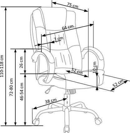 Office Chair Relax 2 | size: Width: 64cm, Height: 118cm, Depth: 75cm | color: Gray | image: 2 | variant: 1011551
