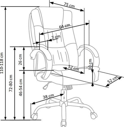 Office Chair Relax | size: Width: 64cm, Height: 118cm, Depth: 75cm | color: Gray | image: 2 | variant: 1005150