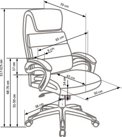 Office Chair Sidney | size: Width: 65cm, Height: 125cm, Depth: 58cm | color: Black | image: 7 | variant: 1011578