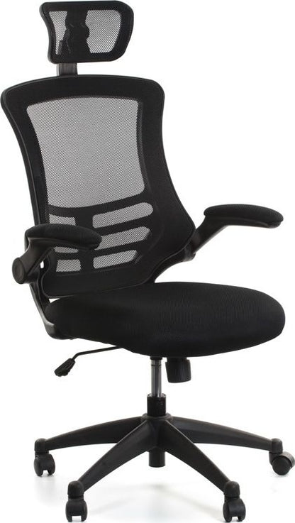 Office Chair St Asaph | size: Width: 51cm, Height: 117-126cm, Depth: 66.5cm | color: Black | image: 1 | variant: 1001214