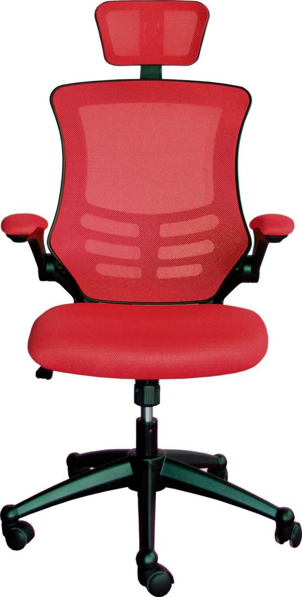 Office Chair St Asaph | size: Width: 51cm, Height: 117-126cm, Depth: 66.5cm | color: Red | image: 3 | variant: 1001212