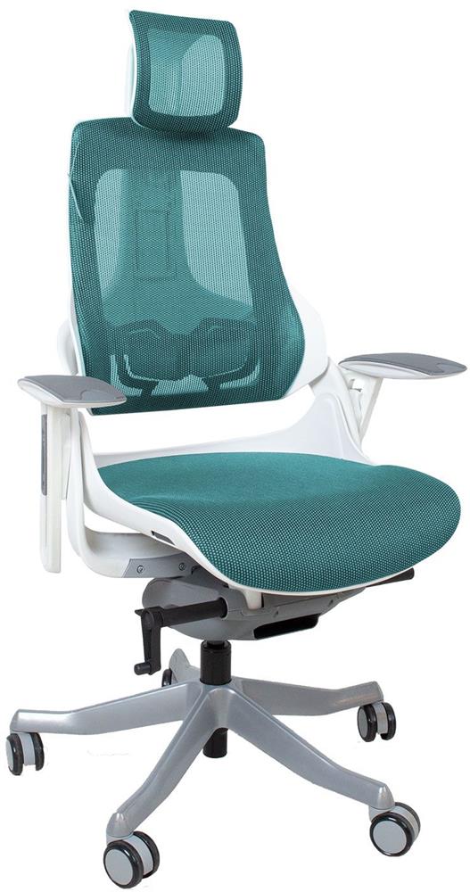 Office Chair St Davids | size: Width: 70cm, Height: 129cm, Depth: 70cm | color: White/Blue | image: 1 | variant: 1001273