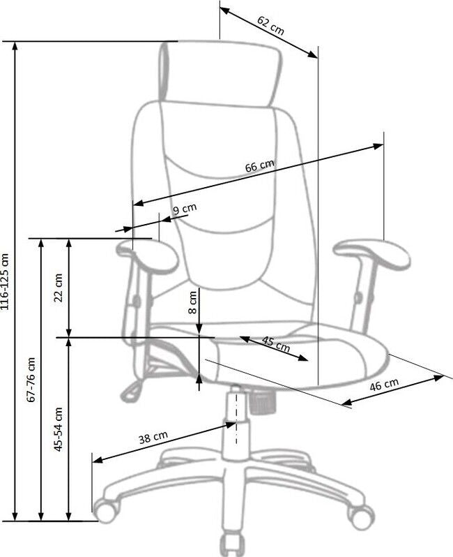 Office Chair Stilo 2 | size: Width: 66cm, Height: 125cm, Depth: 49cm | color: Gray | image: 3 | variant: 1011557