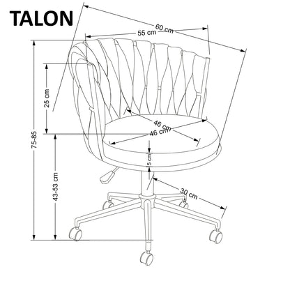 Office Chair Talon | size: Width: 55cm, Height: 75cm, Depth: 60cm | color: Black/Grey | image: 2 | variant: 1005165