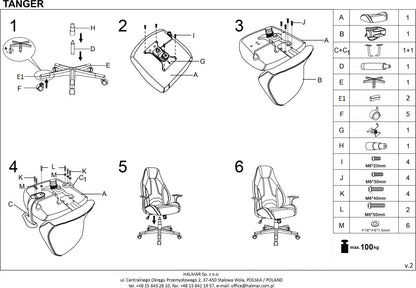 Office Chair Tanger | size: Width: 70cm, Height: 117cm, Depth: 63cm | color: Gray | image: 10 | variant: 1011973