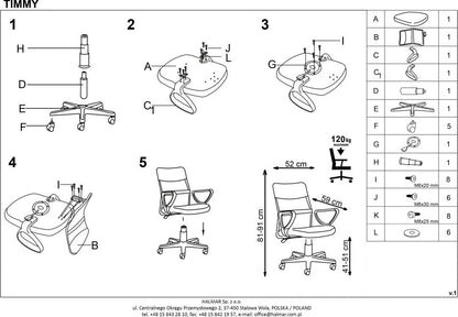 Office Chair Timmy | size: Width: 52cm, Height: 91cm, Depth: 59cm | color: Pink | image: 8 | variant: 1005170