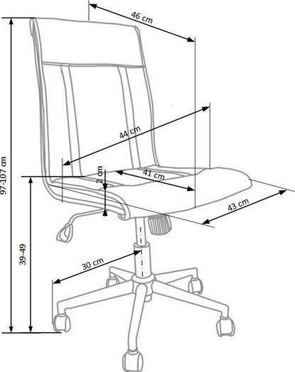Office Chair Tirol | size: Width: 44cm, Height: 107cm, Depth: 46cm | color: Gray | image: 8 | variant: 1005176