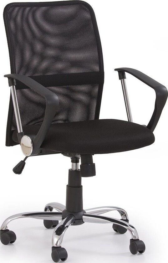 Office Chair Tony | size: Width: 56cm, Height: 102cm, Depth: 58cm | color: Black | image: 1 | variant: 1005182