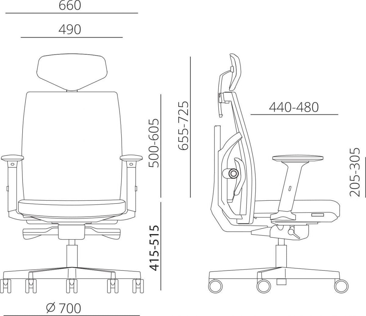 Office Chair Tune | size: Width: 70cm, Height: 111-128cm, Depth: 49cm | color: Blue | image: 5 | variant: 1005339