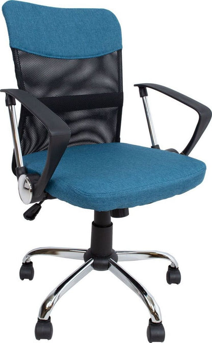 Office Chair Tywyn | size: Width: 57cm, Height: 103cm, Depth: 57cm | color: Blue | image: 1 | variant: 1001150