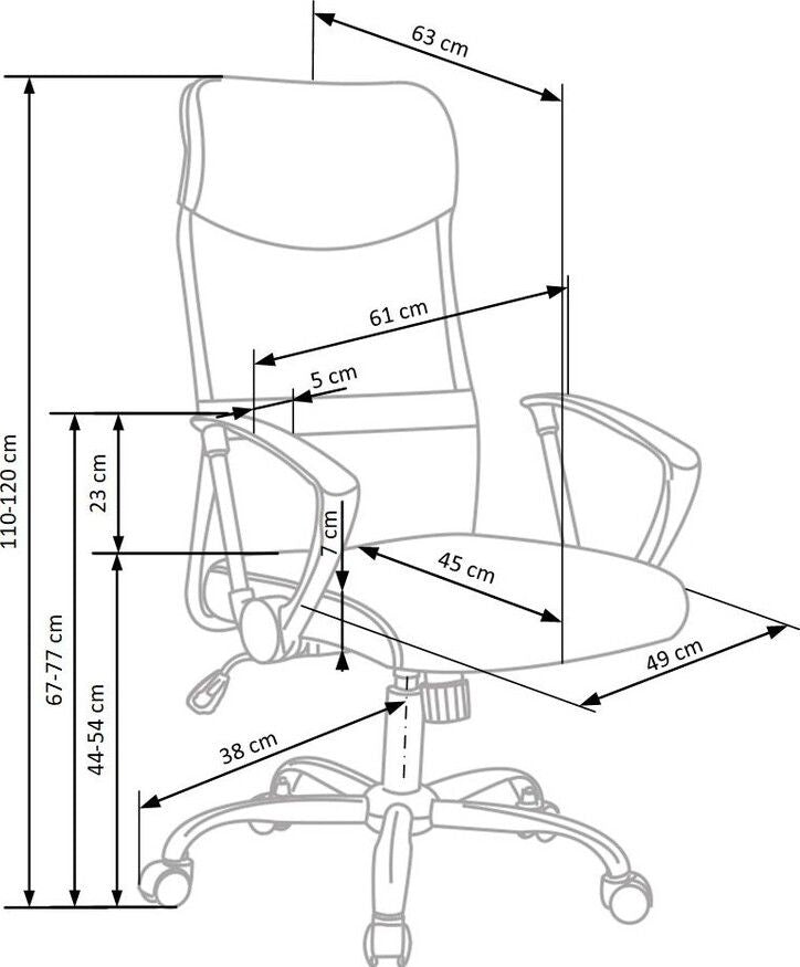 Office Chair Vire 2 | size: Width: 61cm, Height: 120cm, Depth: 63cm | color: Black/Grey | image: 7 | variant: 1011540