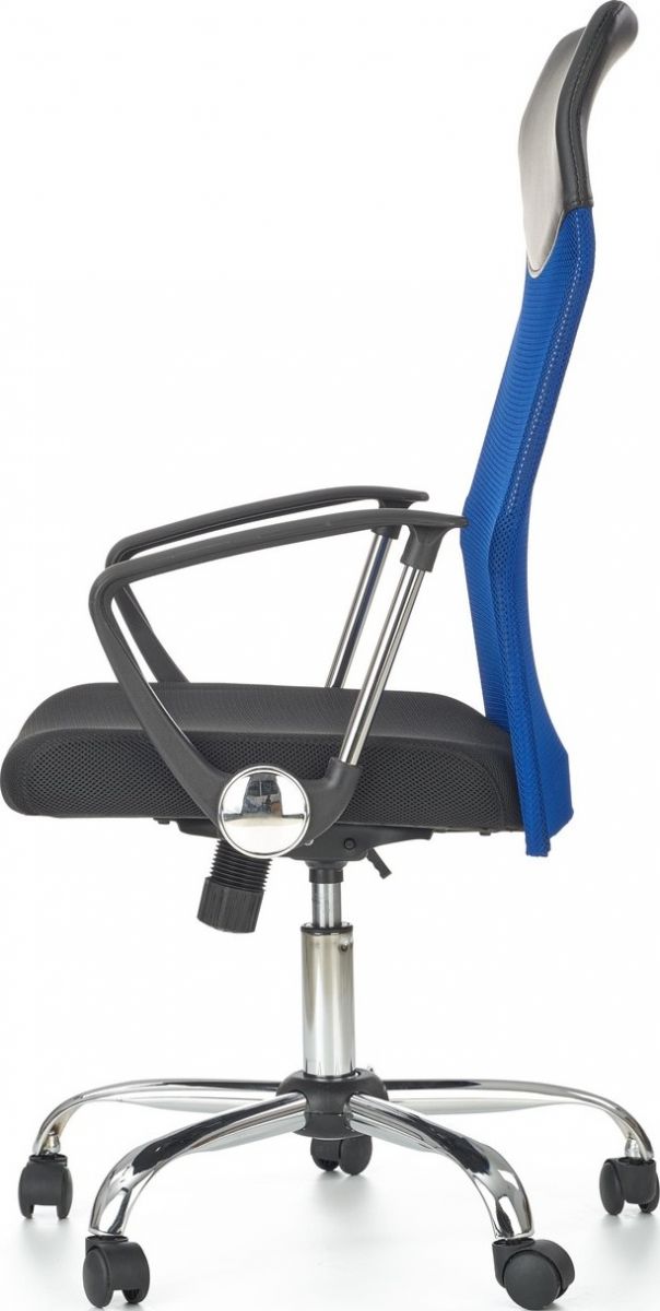 Office Chair Vire | size: Width: 61cm, Height: 120cm, Depth: 63cm | color: Black/Blue | image: 2 | variant: 1005191