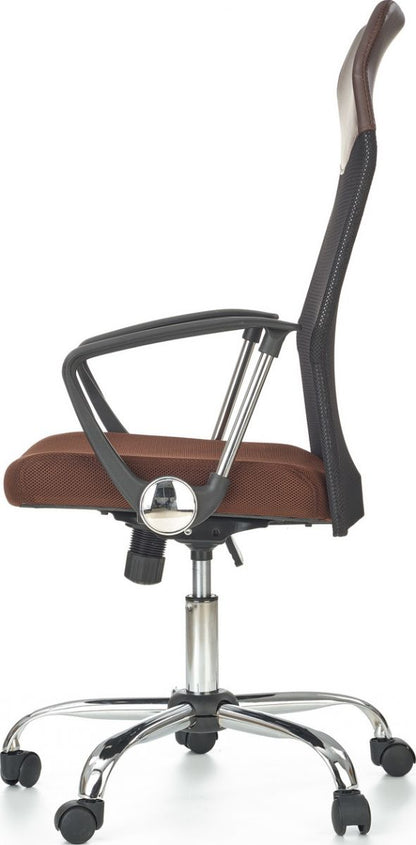 Office Chair Vire | size: Width: 61cm, Height: 120cm, Depth: 63cm | color: Brown/Black | image: 3 | variant: 1005189