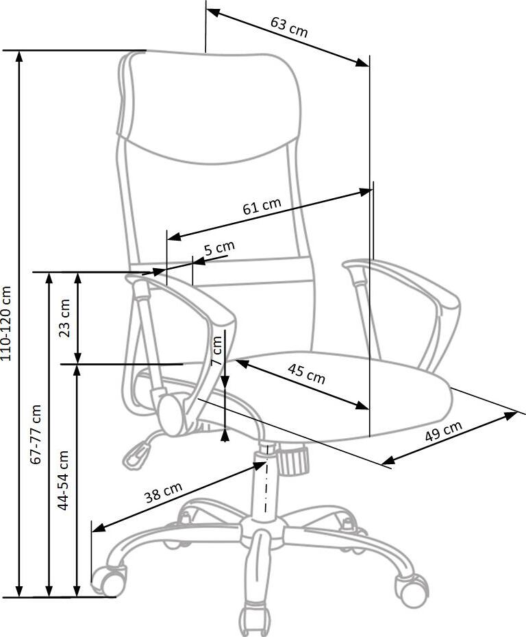 Office Chair Vire | size: Width: 61cm, Height: 120cm, Depth: 63cm | color: Brown/Black | image: 6 | variant: 1005189