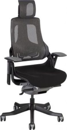 Office Chair Wau | size: Width: 70cm, Height: 112-129cm, Depth: 70cm | color: Black/Grey | image: 1 | variant: 1005352