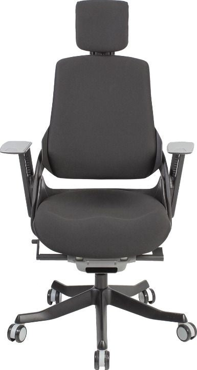 Office Chair Wau | size: Width: 70cm, Height: 112-129cm, Depth: 70cm | color: Black | image: 2 | variant: 1005350