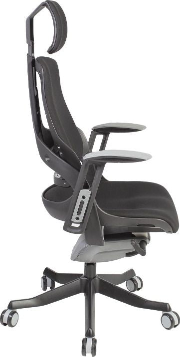 Office Chair Wau | size: Width: 70cm, Height: 112-129cm, Depth: 70cm | color: Black | image: 3 | variant: 1005350