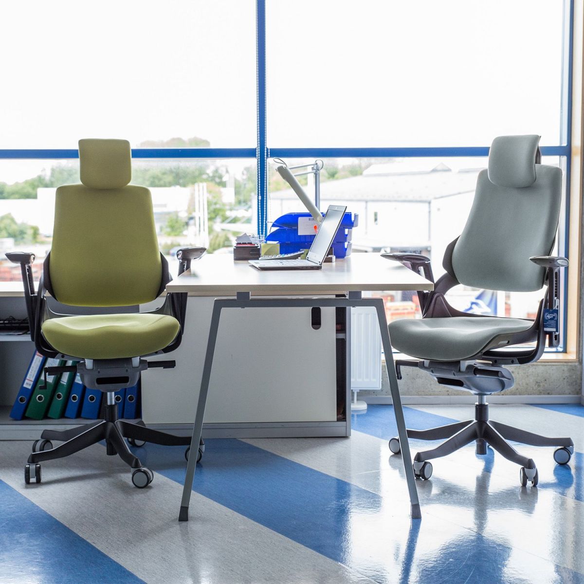 Office Chair Wau | size: Width: 70cm, Height: 112-129cm, Depth: 70cm | color: Gray | image: 2 | variant: 1005353