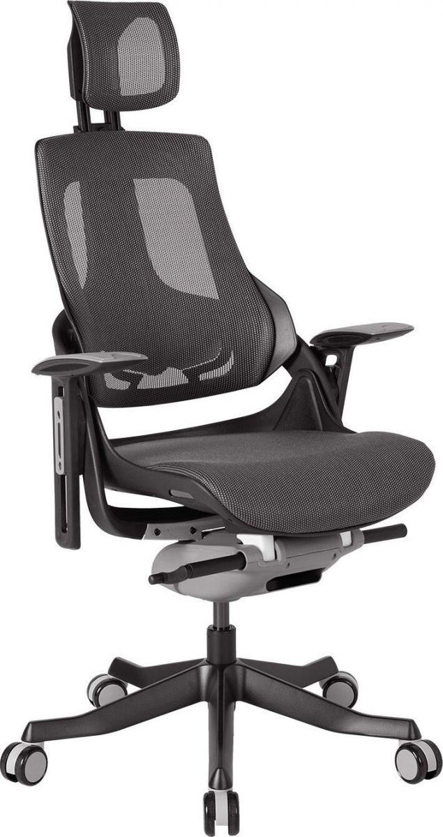Office Chair Wau | size: Width: 70cm, Height: 112-129cm, Depth: 70cm | color: Transparent/Black | image: 1 | variant: 1005348