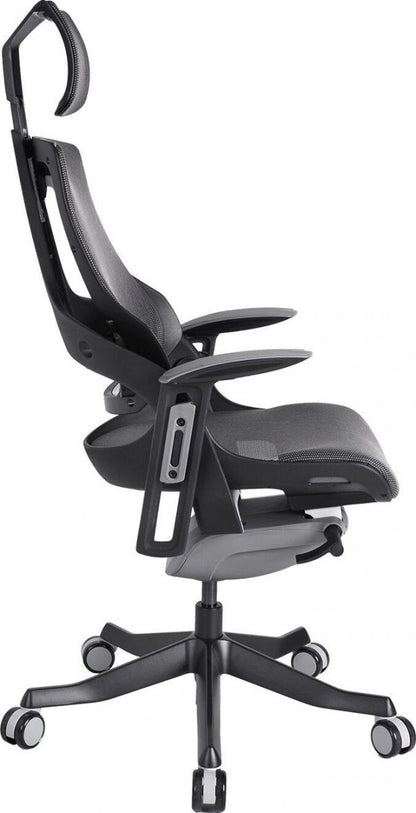 Office Chair Wau | size: Width: 70cm, Height: 112-129cm, Depth: 70cm | color: Transparent/Black | image: 2 | variant: 1005348