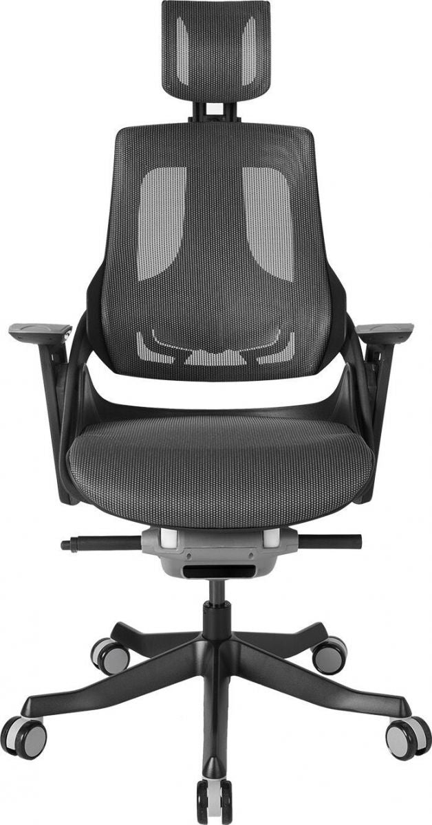 Office Chair Wau | size: Width: 70cm, Height: 112-129cm, Depth: 70cm | color: Transparent/Black | image: 3 | variant: 1005348
