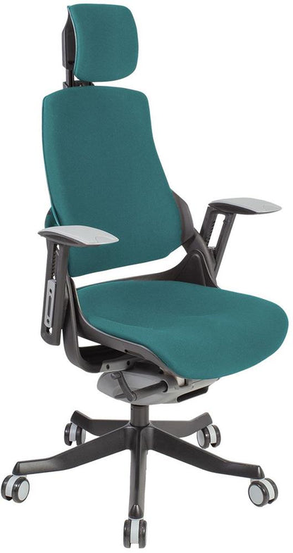 Office Chair Wau | size: Width: 70cm, Height: 129cm, Depth: 70cm | color: Blue | image: 1 | variant: 1005355